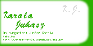 karola juhasz business card